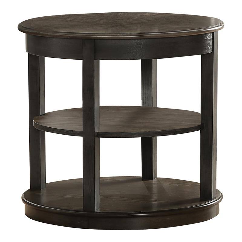 Gray 2-Shelf Wood End Table N9430