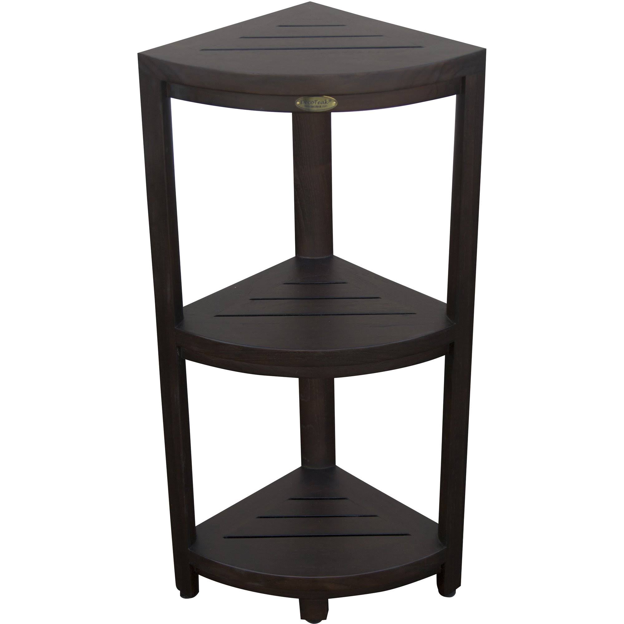 Teak Three Tier Corner Shower Shelf O14645