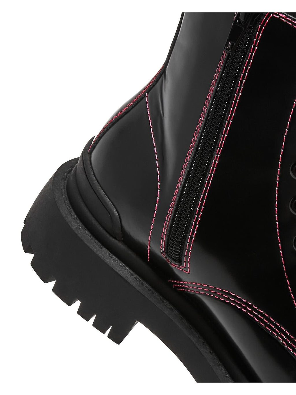 Black Leather Combat Boots 6.5 M X25258