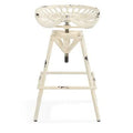 Antique White Metal Adjustable Height Swivel Bar Stool J7972