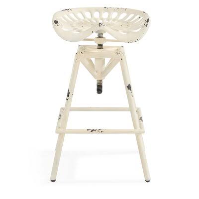 Antique White Metal Adjustable Height Swivel Bar Stool J7972