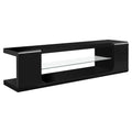 Black High Glossy TV Console with Tempered Glass Q437