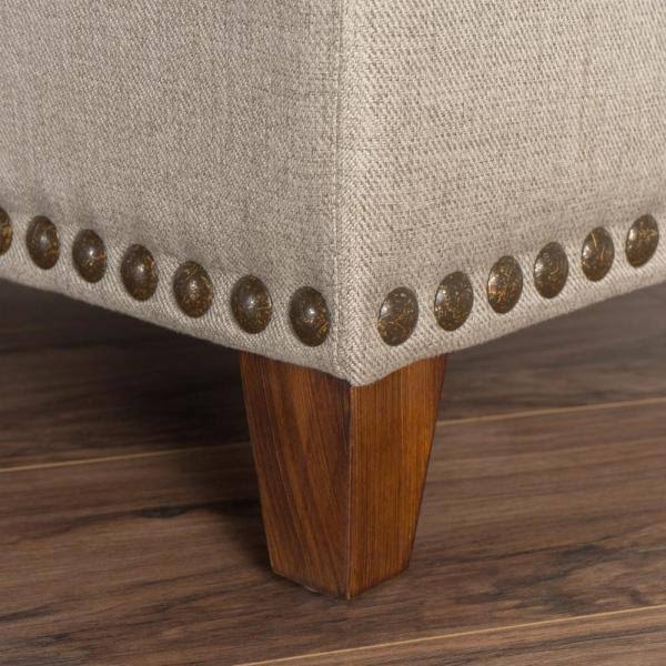 Beige Fabric Storage Ottoman O94918
