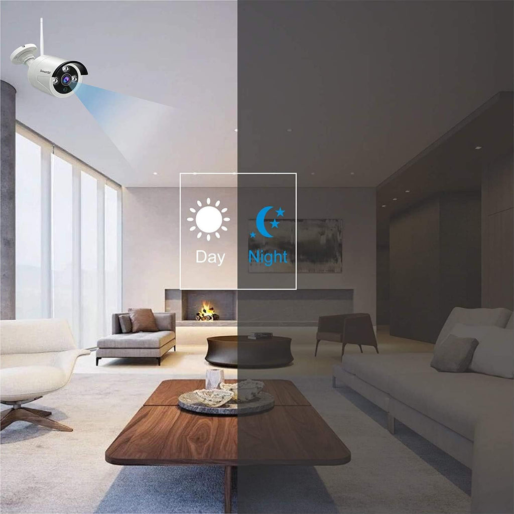 Wireless Security Camera System with 4 Weatherproof Indoor Outdoor IP Camera with 65Ft Night Vision B566