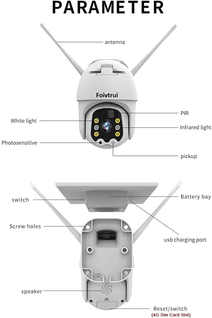 Solar Outdoor Camera with 18000mAh Rechargeable Battery B35465