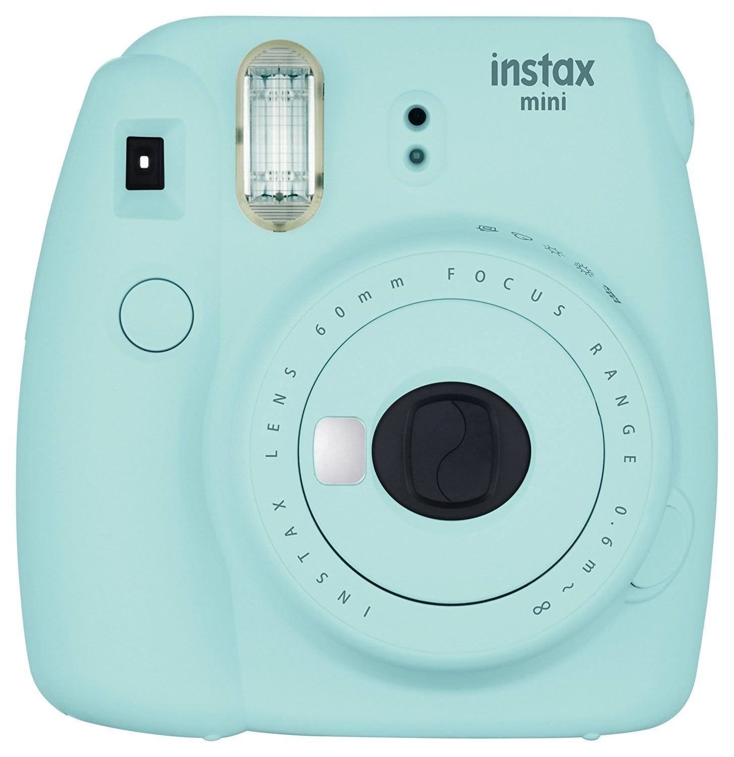 Ice Blue Instant Film Camera with 20PK Film, Blue Camera Case, Frames K32608