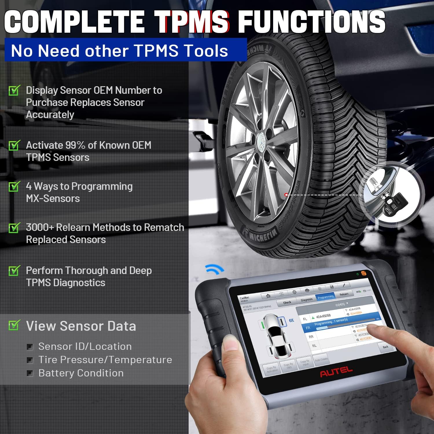 Autel MaxiCOM MK808TS Pro Diagnostic Scan Tool with Full TPMS Services F28424