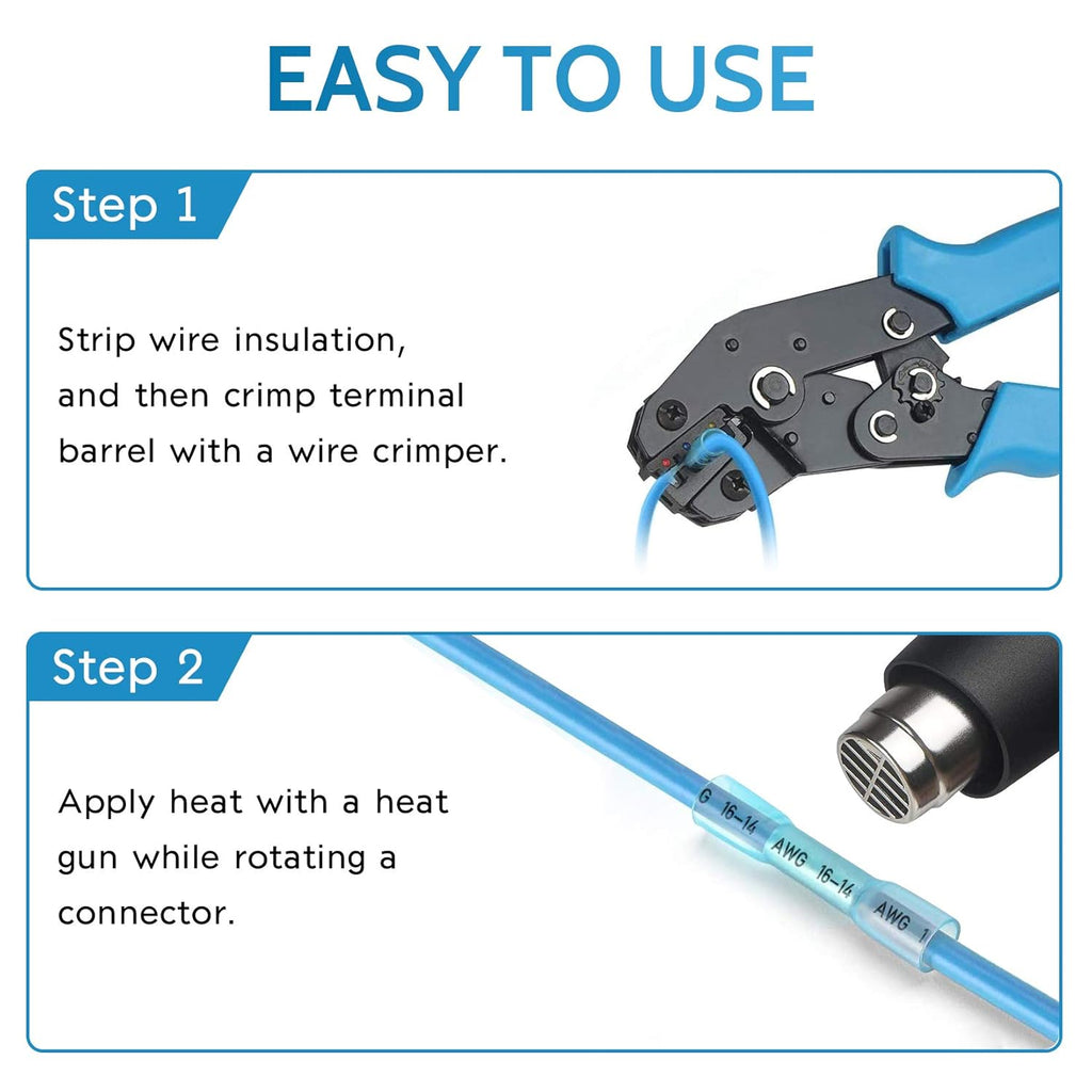 680pcs Insulated Waterproof Wire Crimp Terminals Butt Connectors Kit I9772