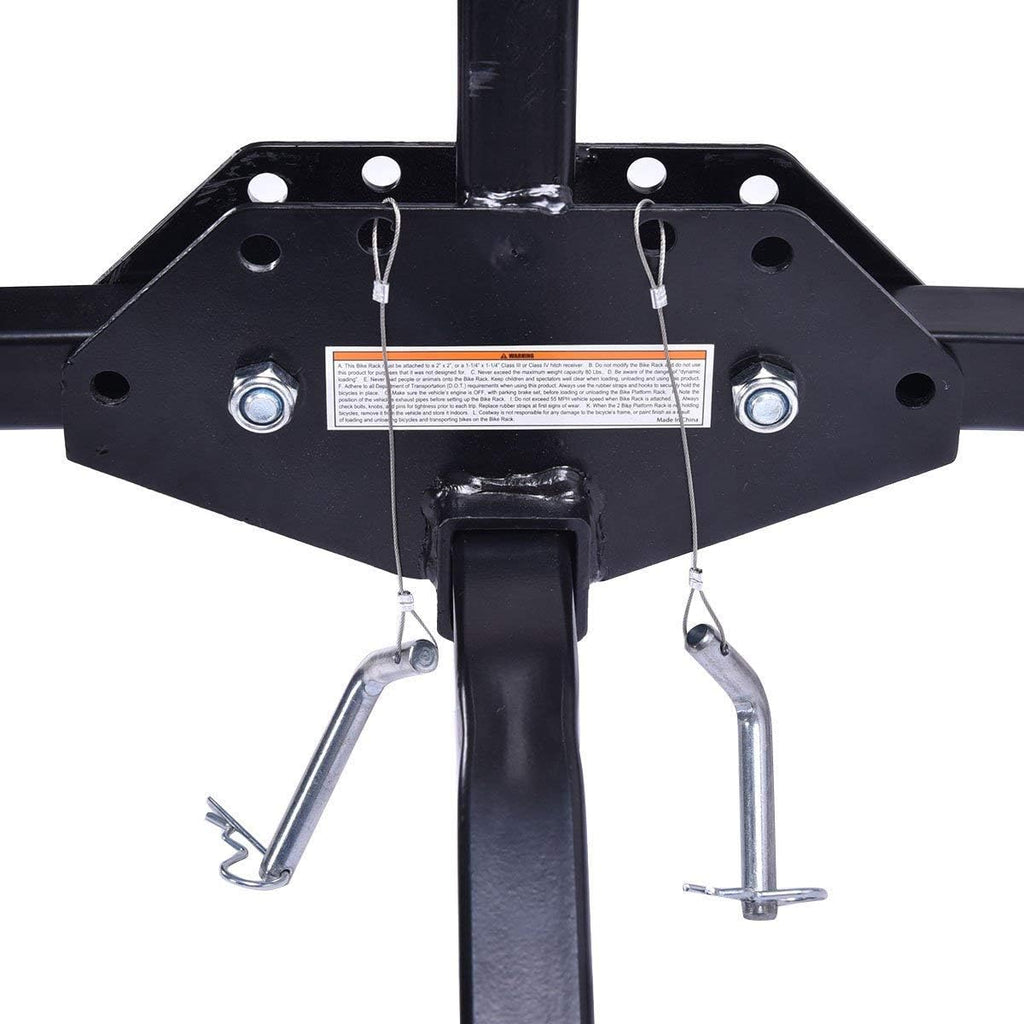 2-Bike Hitch Mounted Rack with Tray Style Tilting Design J530519