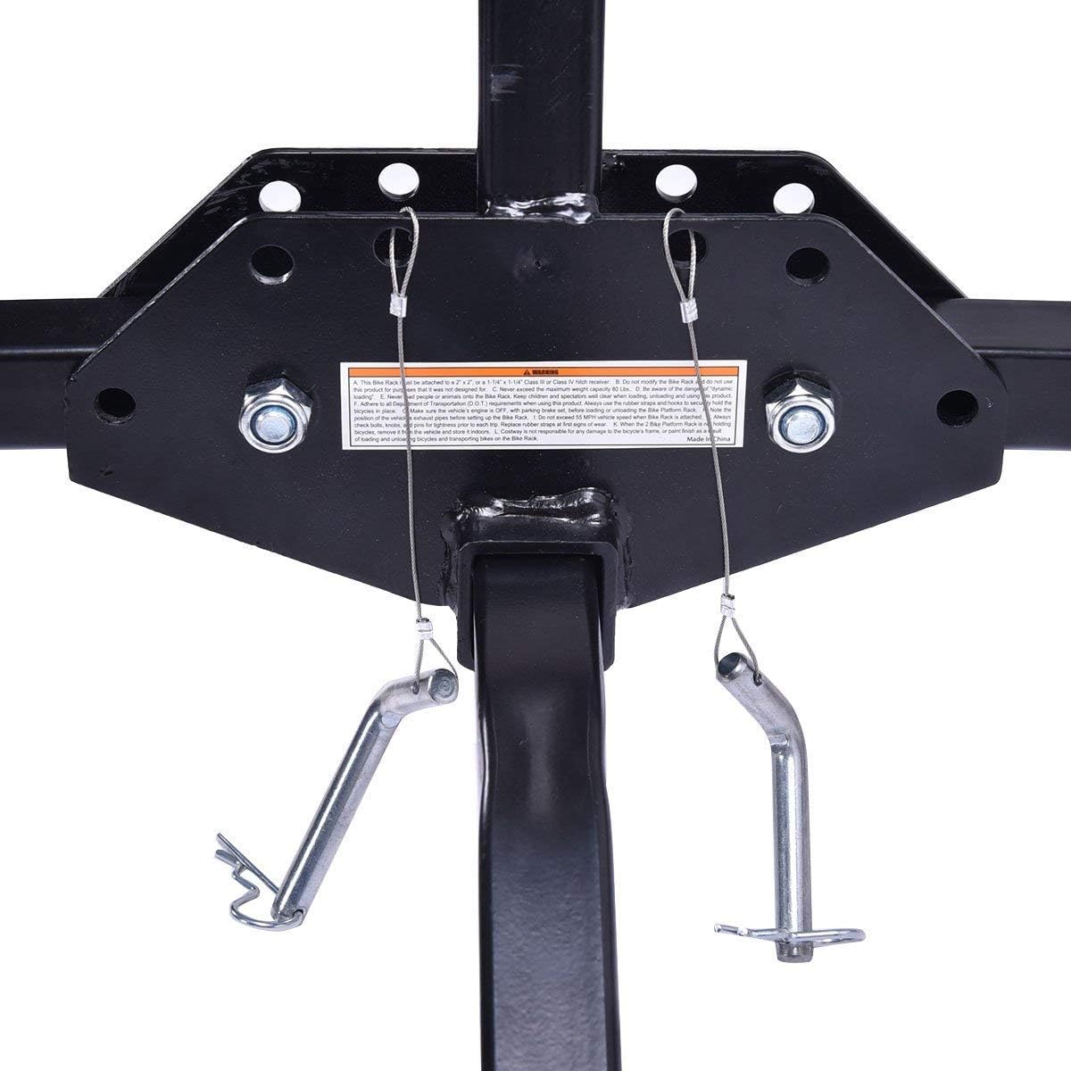 2-Bike Hitch Mounted Rack with Tray Style Tilting Design J530519