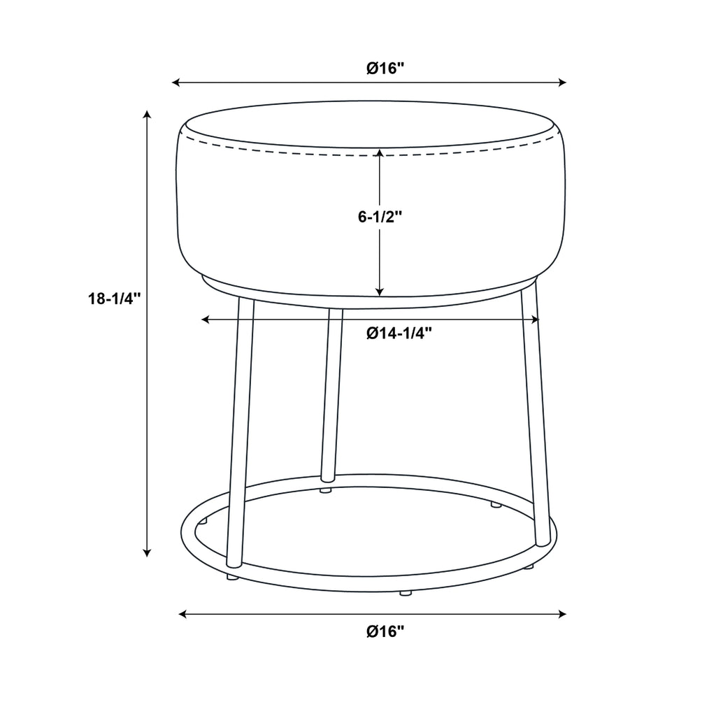 Gray Velvet Vanity Stool J5463