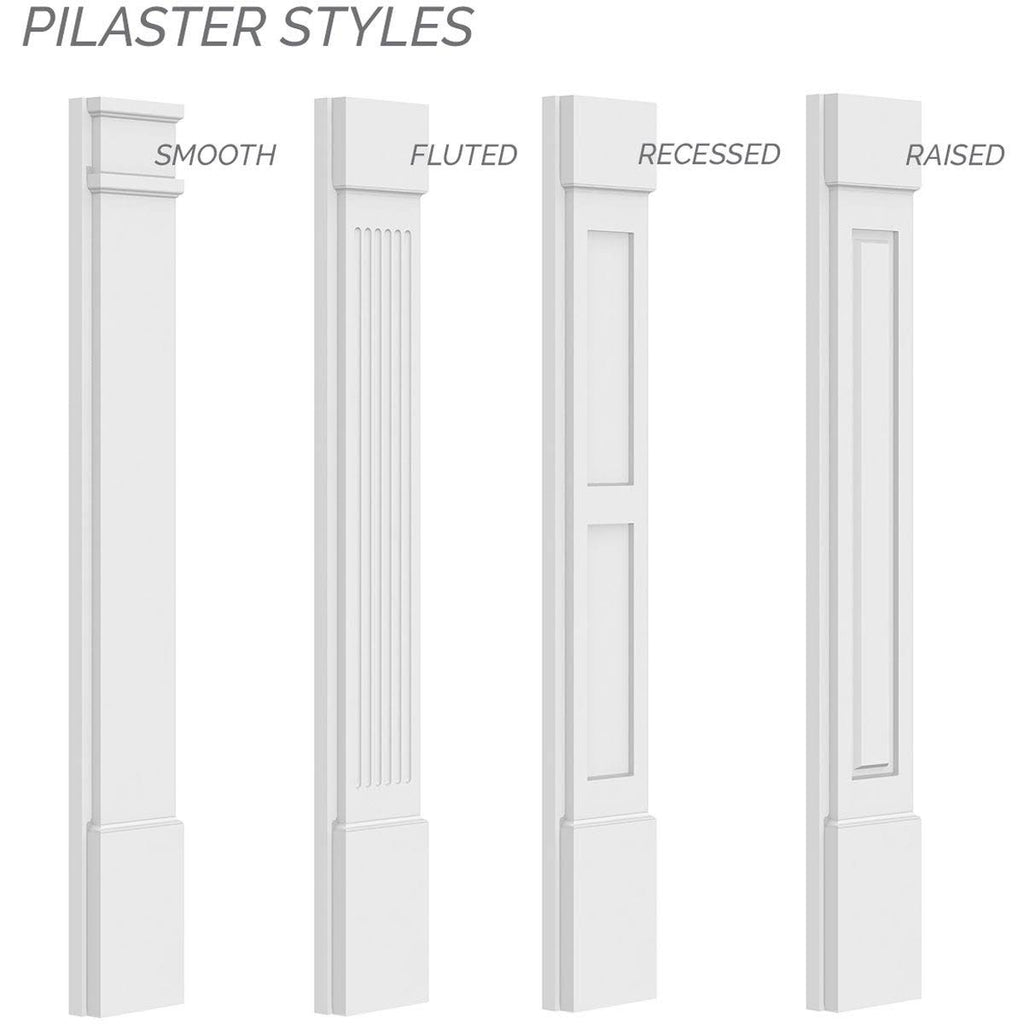 Flat Panel PVC Pilaster with Capital and Base (Pair) R738