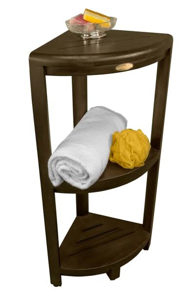Teak Three Tier Corner Shower Shelf O14645