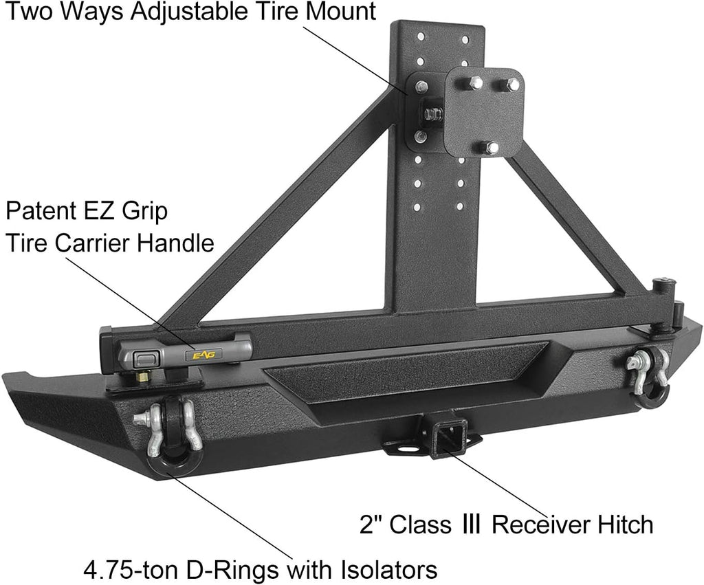 Black Rear Bumper with Tire Carrier Z5843