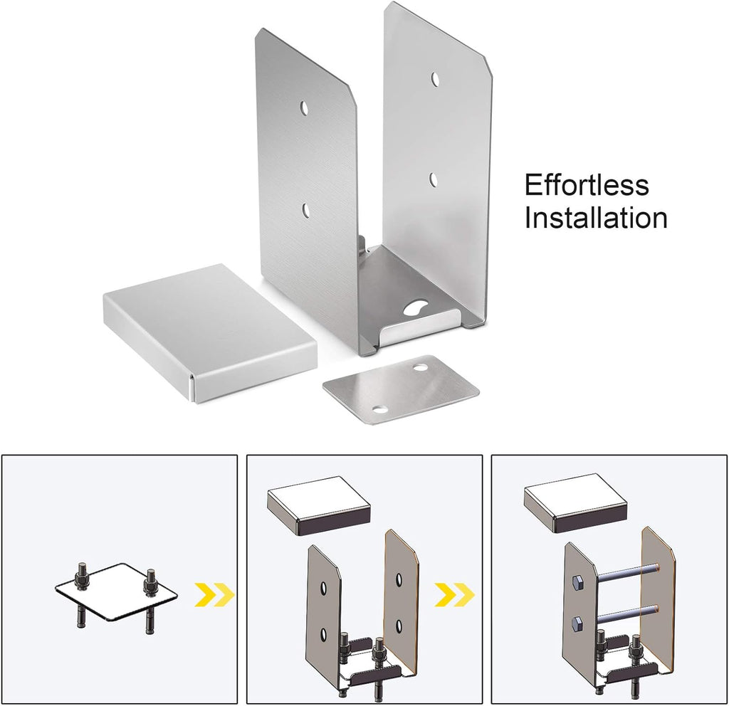 6 PCS Stainless Steel Adjustable Post Base S156226