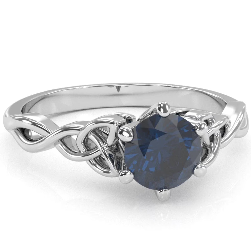 Sapphire Engagement Ring In 14k White Gold U58099