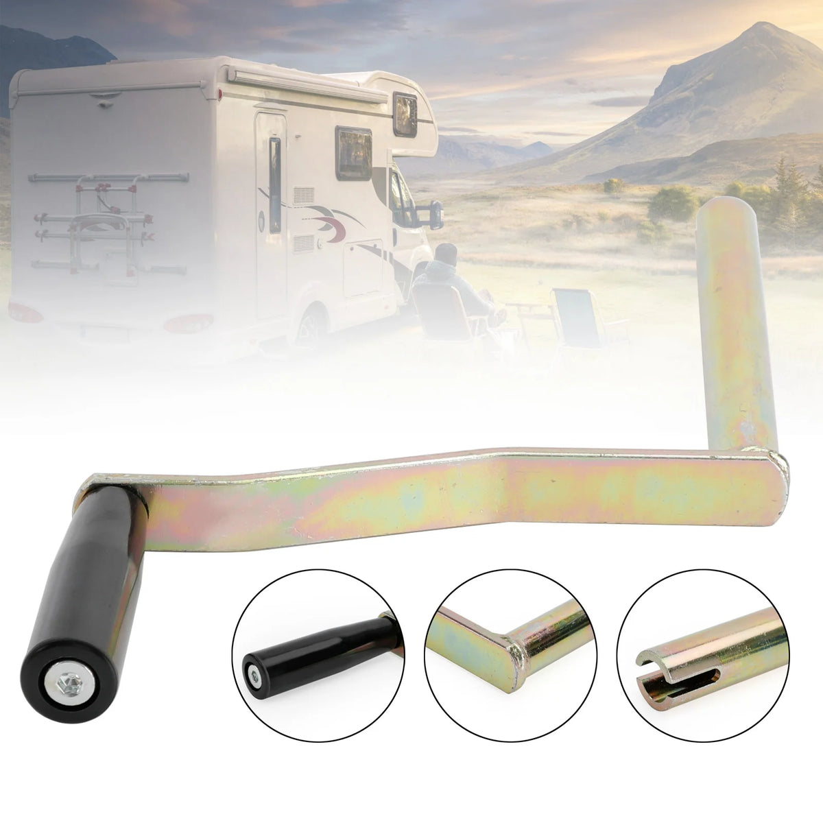 Round Mouth Crank Handle for RV Camper Tent H58927