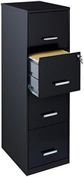 Black Pearl White 4-Drawer Metal File Cabinet T684014