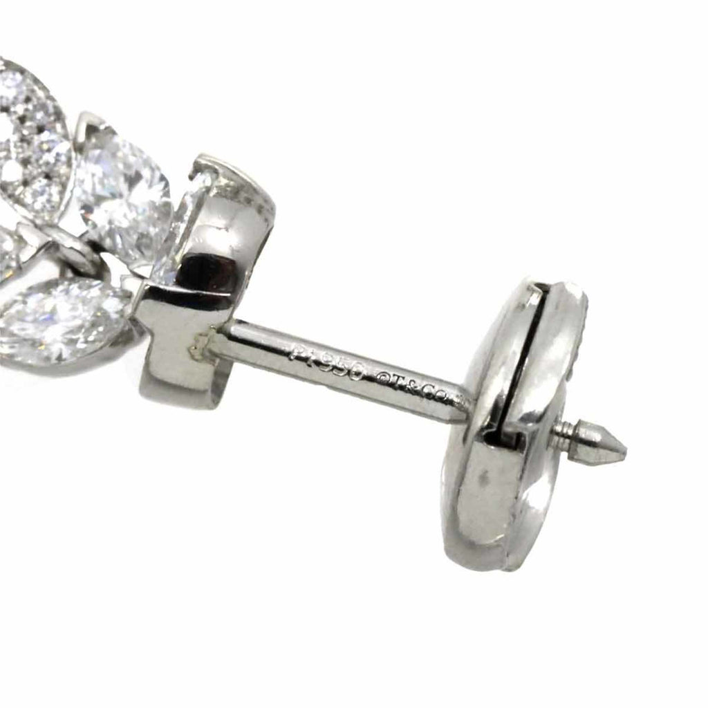 Victoria Vine Drop Diamond Earrings Platinum Pierced B7898