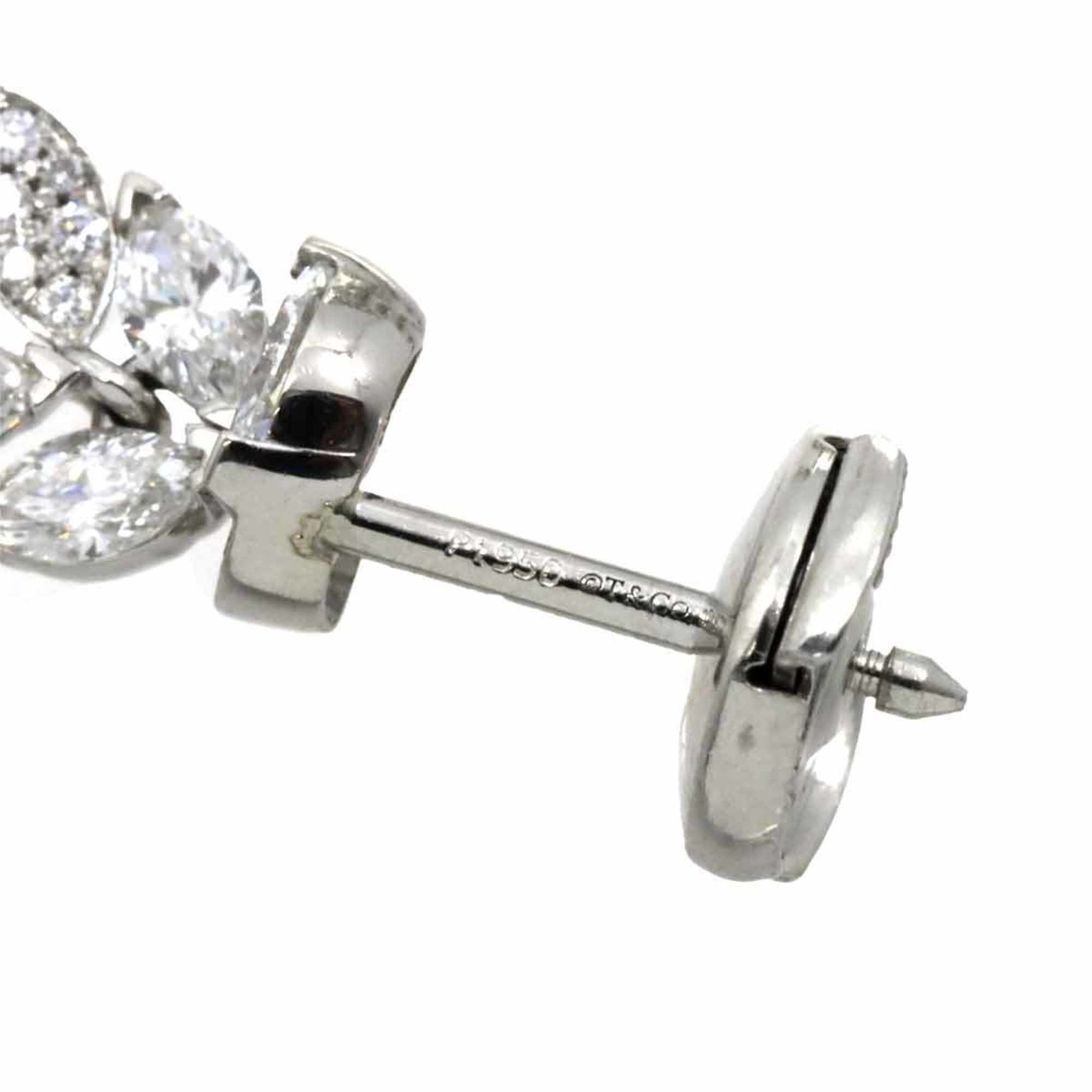 Victoria Vine Drop Diamond Earrings Platinum Pierced B7898