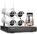Wireless Security Camera System with 4 Weatherproof Indoor Outdoor IP Camera with 65Ft Night Vision B566