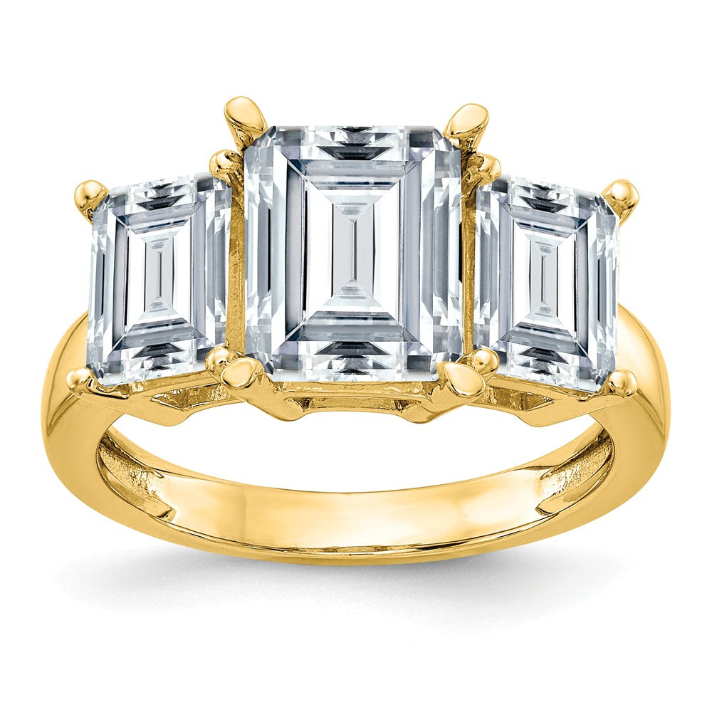14K Yellow Gold Moissanite Octagon Ring M900182