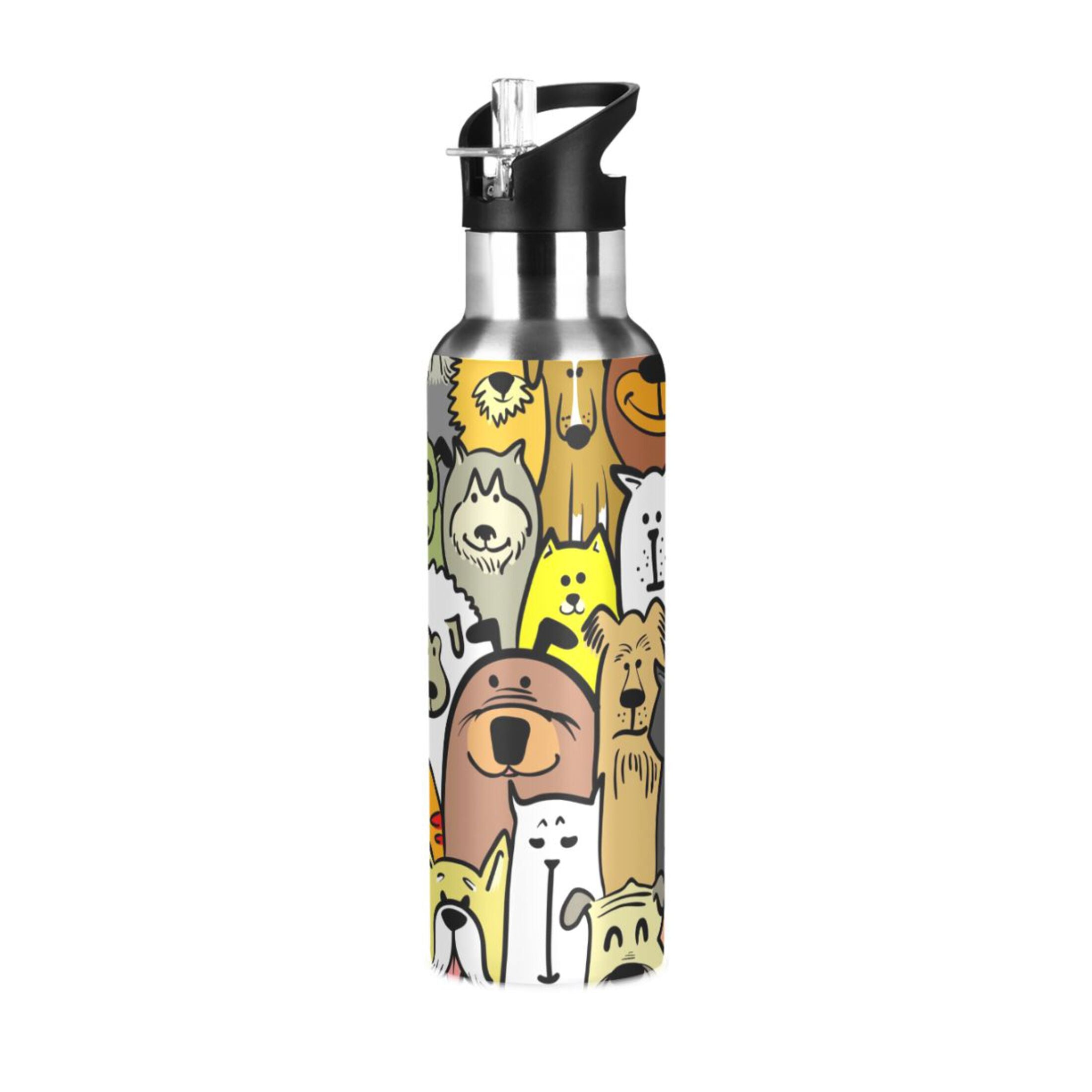 Stainless Steel Insulated Thermos Vacuum Flask Water Bottle with Straw Lid V280