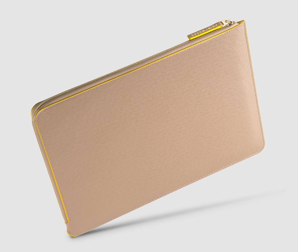 Laptop Case (Beige/Yellow) - 13-15 inch pu-leather G525877