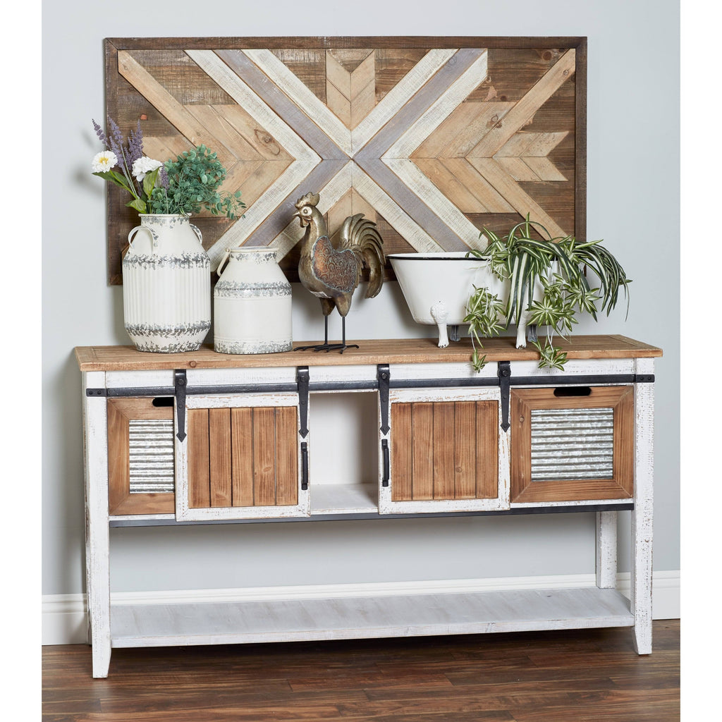 Wood and Metal Console Cabinet E785