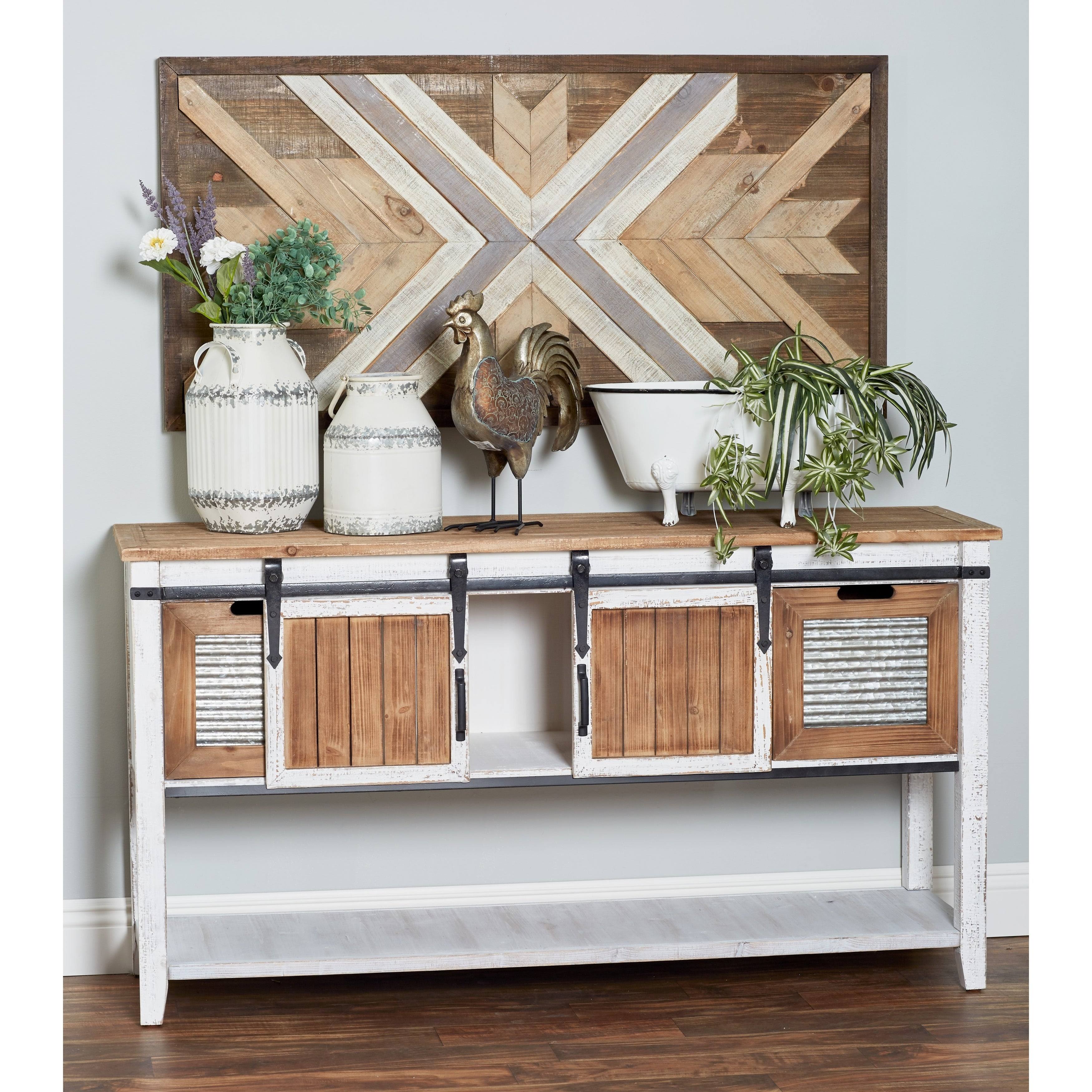 Wood and Metal Console Cabinet E785