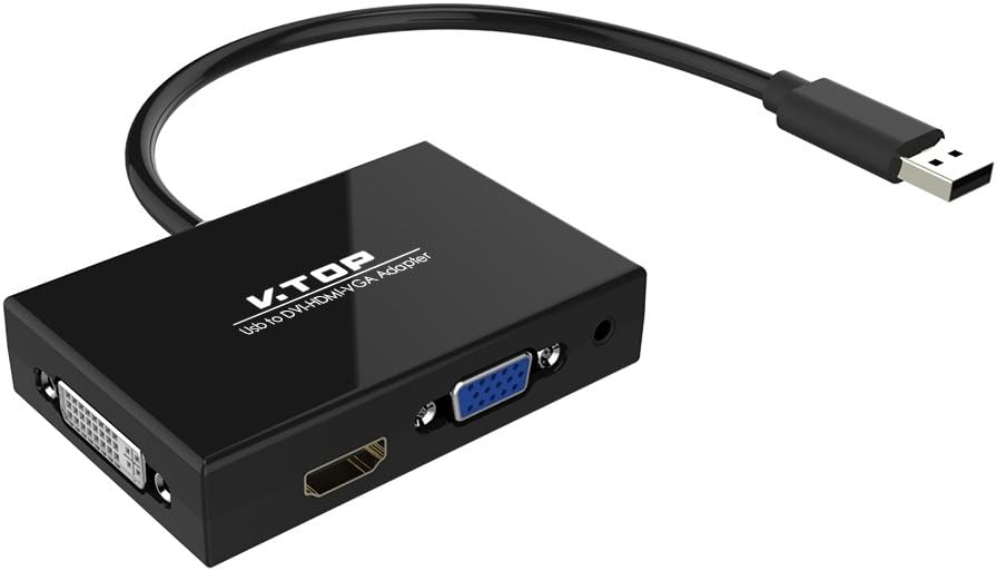 USB 3.0 to HDMI-DVI-VGA Video Graphics Card Adapter, Pack of 2 F731
