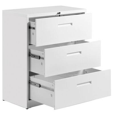 Black 3 Drawer Metal Lateral File Cabinet T777