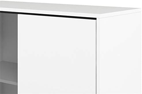 White Matte/Black Drawer China Cabinet with Glass Door D270