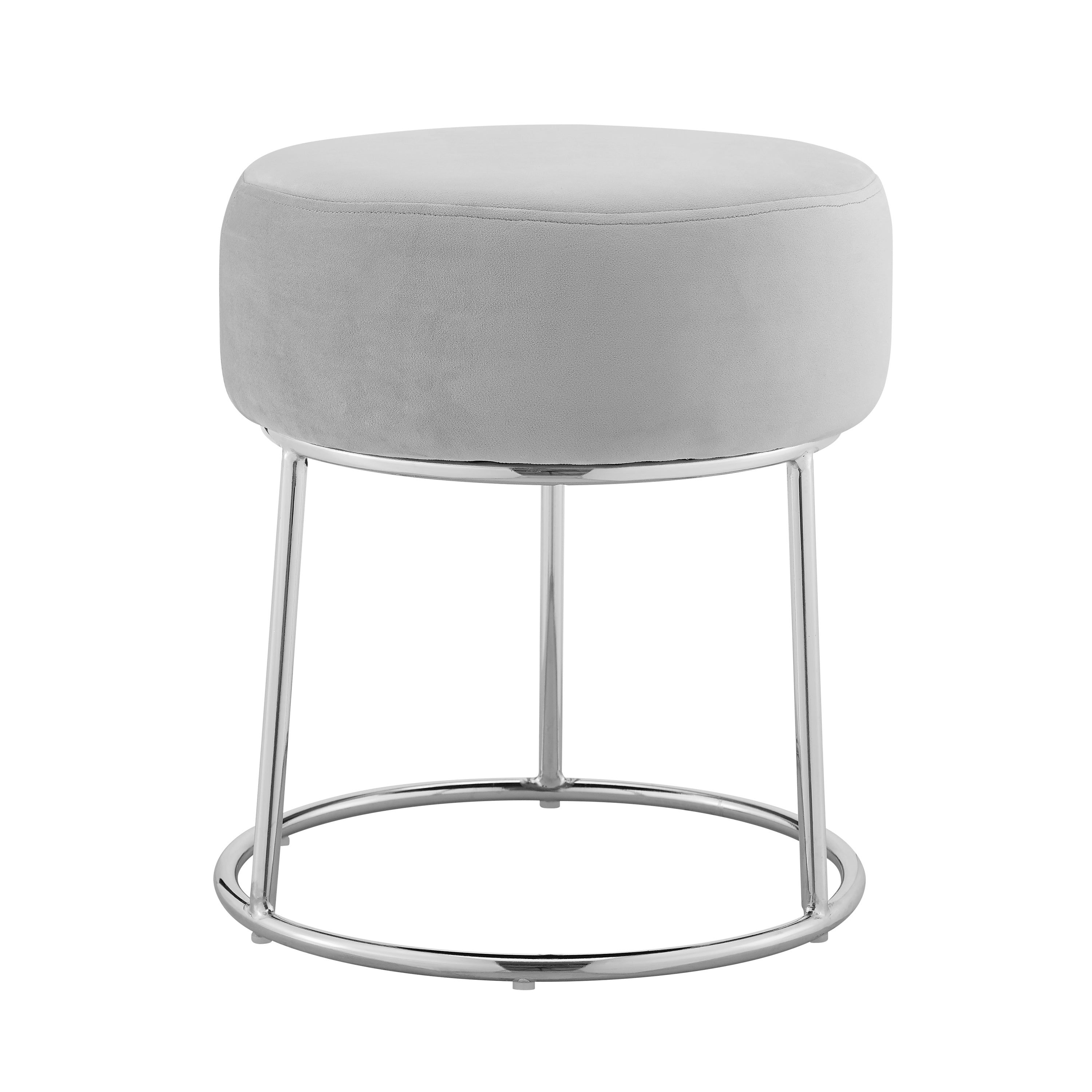 Gray Velvet Vanity Stool J5463