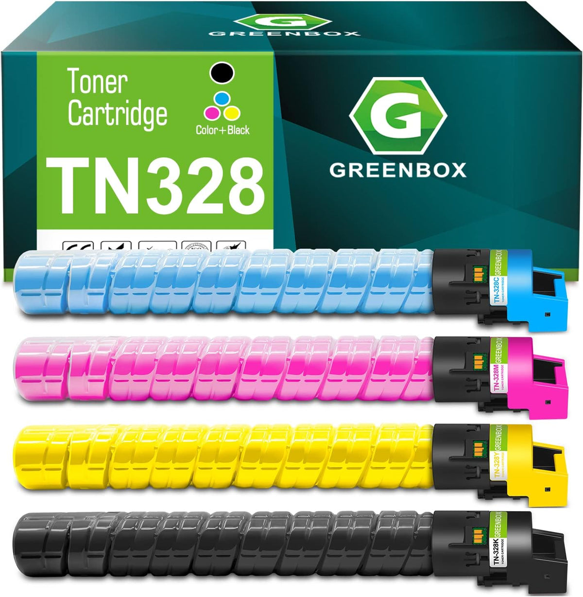 Compatible Toner Cartridge for Konica Minolta Bizhub C300i C360i C250i C7130i Printer (1 Black 1 Cyan 1 Magenta 1 Yellow) R35199