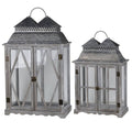 Set of 2 Antique Silver Lanterns X6107