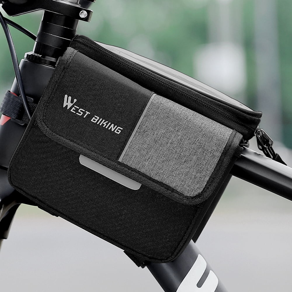 Cycling Bag, 2L Bicycle Bag, Bike Frame Fronttube Bag, Touchscreen Mobilephone Bag Z4364