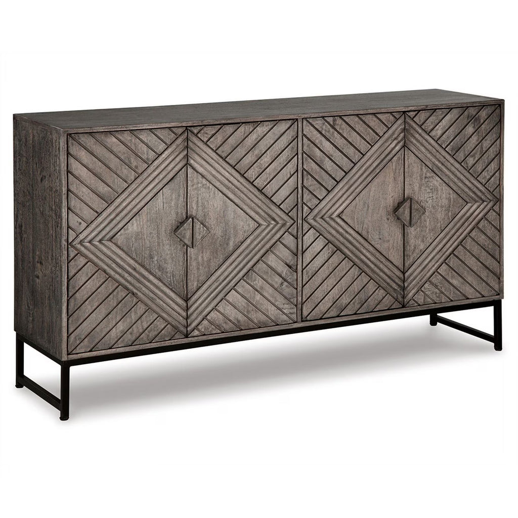 Distressed Gray Wood Accent Cabinet L999409