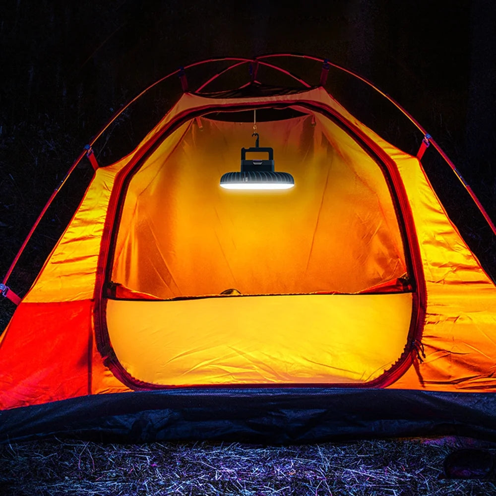 Portable Camping Fan LED Lantern, USB Rechargeable Desk Fan, 2400mAh Batteries Operated A862117