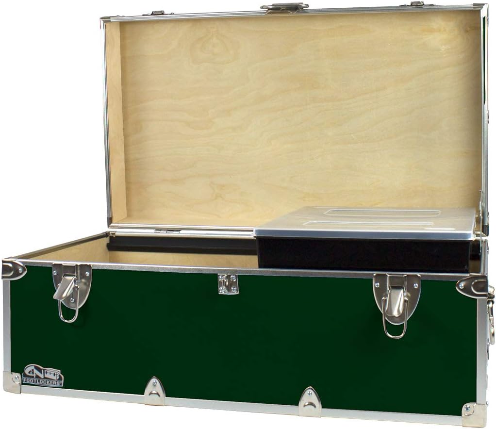 Gray Footlocker Storage Chest with Organizer Tray F2850
