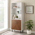 3 Shelf Bookcase Hutch White Q600871