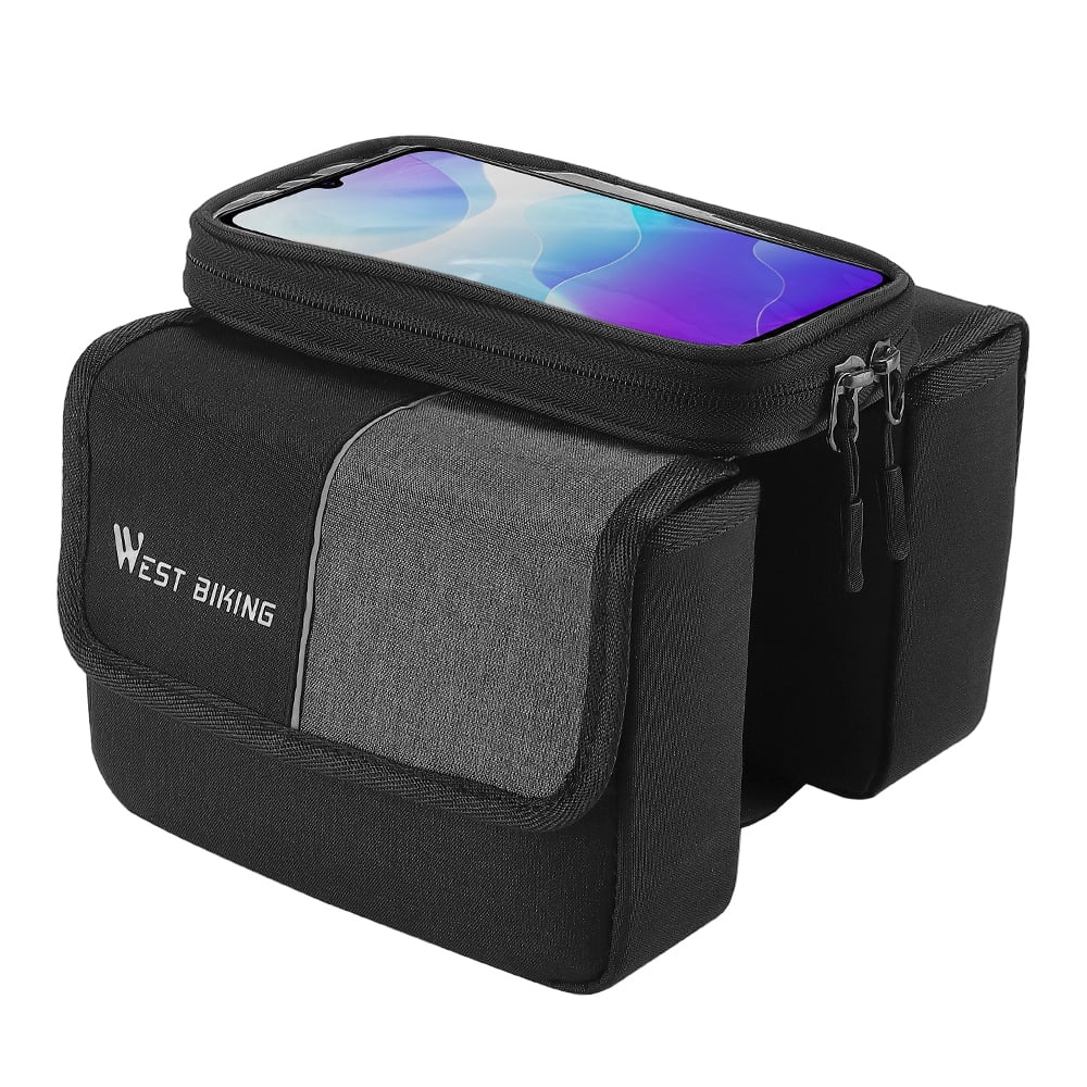 Cycling Bag, 2L Bicycle Bag, Bike Frame Fronttube Bag, Touchscreen Mobilephone Bag Z4364