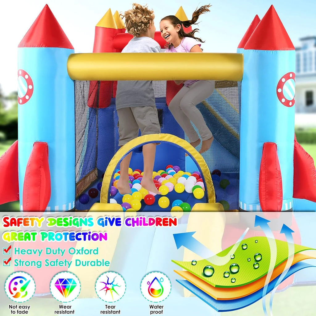 4-in-1 Children's Inflatable Bounce House with Pool and Slide E167102