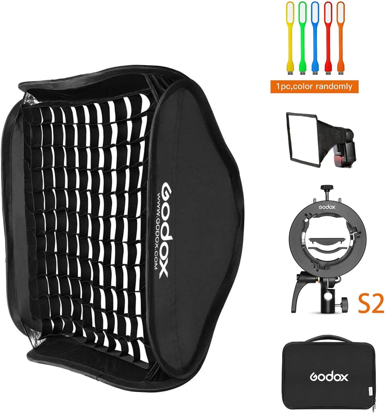 24x24inch Foldable Flash Softbox with Bowens Mount and Carrying Case F832