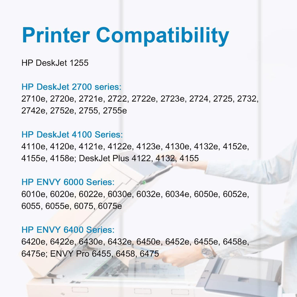Remanufactured Ink Cartridge Pack of 2 (1 Black 1 Tri-Color) for HP 67 67XL Printer D8348