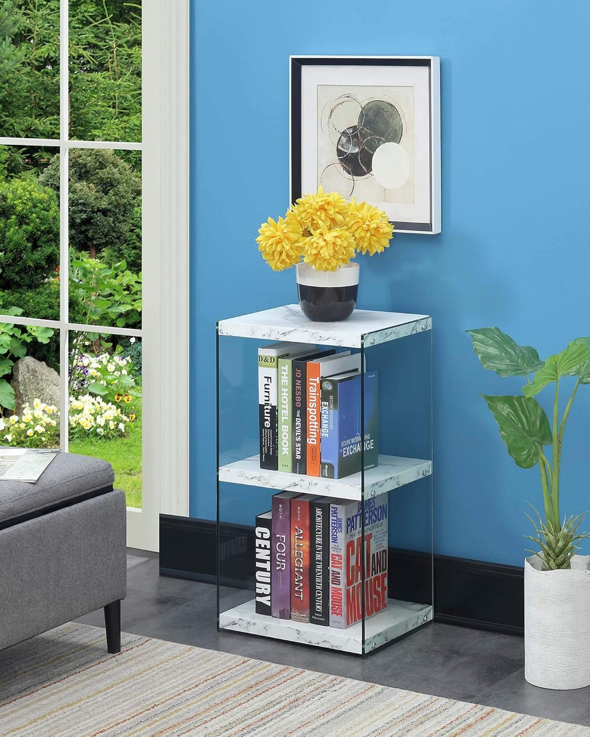 3 Tier Tower Bookcase, Weathered Gray L8259