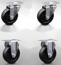 Soft Rubber Caster Set of 4 with 4x22 Wheel, 2 Swivel 2 Rigid N2841