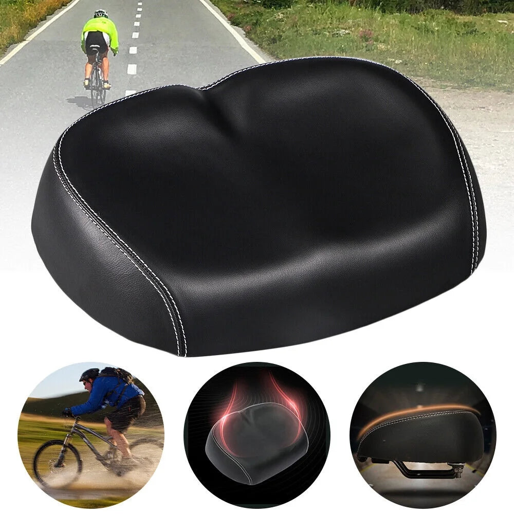 Black PU Pad Noseless Bicycle Seat Cushion Z64127