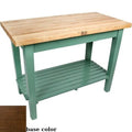 36 inch x 24 inch Walnut Stain Work Table with Casters K54369