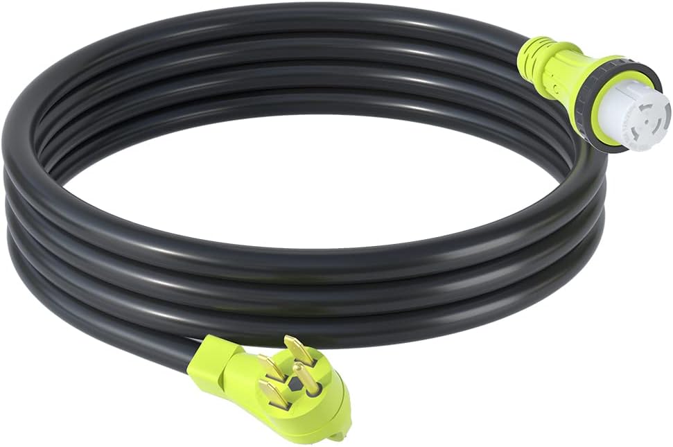 50 Amp Generator Extension Cord, NEMA 14-50P to SS2-50R, STW 6/3 + 8/1, Twist Lock Plug, 25FT B9940